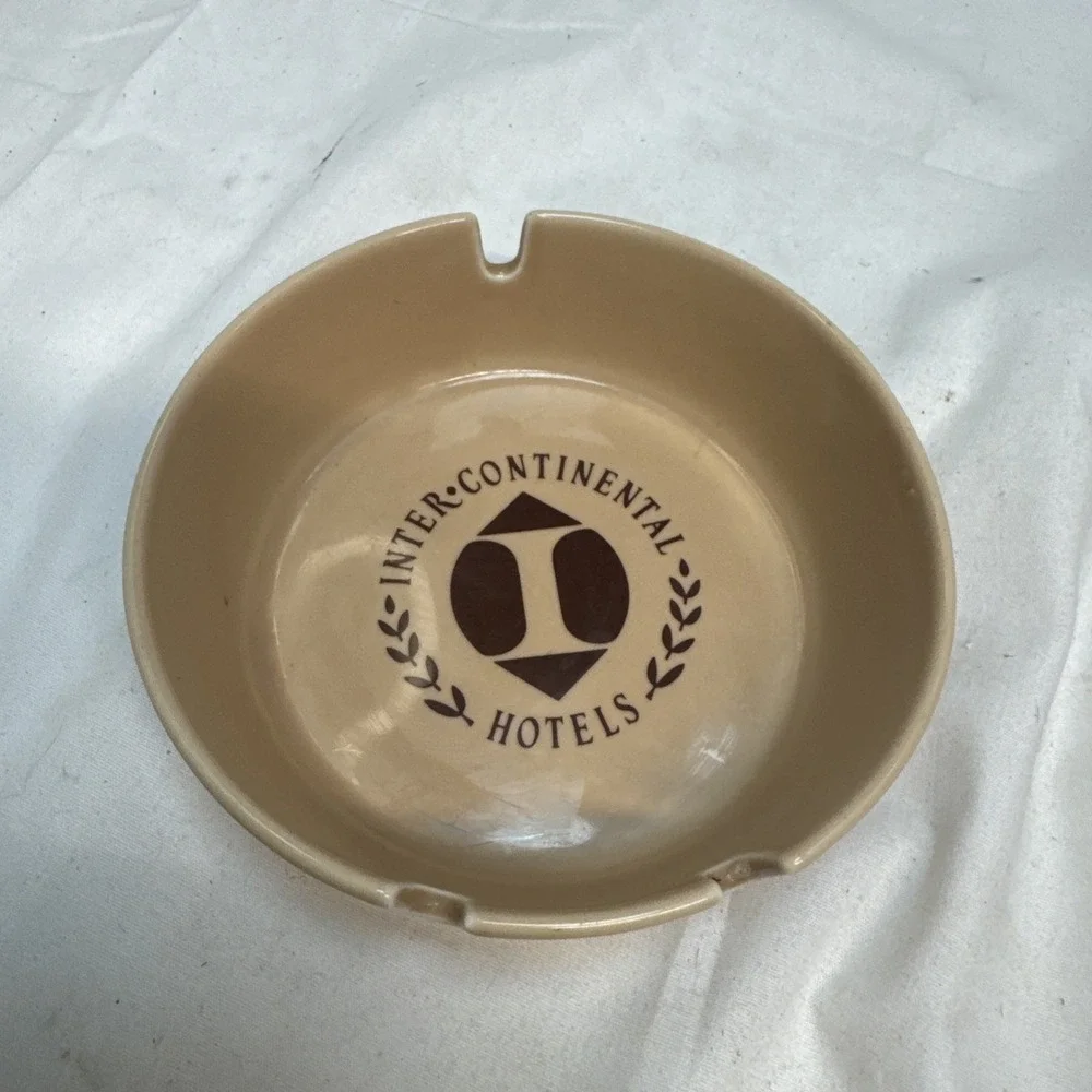ASHTRAY CERAMIC INTER-CONTINENTAL HOTELS & RESORT BAUSHER GERMANY WEIDEN BEIGE